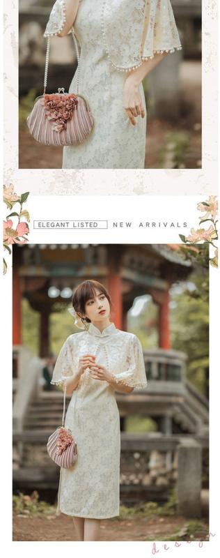 Product Introduction of Improved Cheongsam 2024 New Two-Piece Suit National Style Daily Wearable Summer Lace Young High-End Elegant Women 9