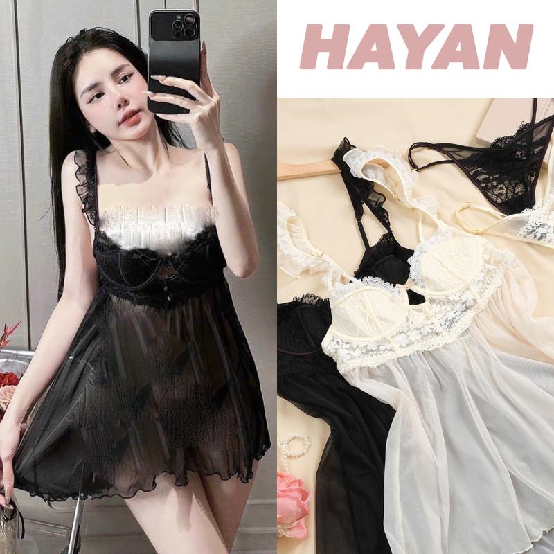 HT50 Váy ngủ sexy ren xuyên thấu cúp v1 có GỌNG tôn dáng đồ ngủ ren mềm mại gợi cảm HT50