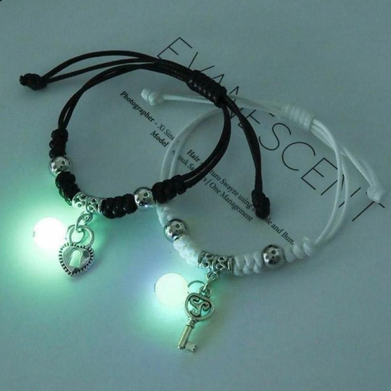 Vòng Tay Dạ Quang, Bộ 2 Chiếc, Có Thể Điều Chỉnh, Thích Hợp Cho Các Cặp Đôi Và Bạn Thân, Phụ Kiện Thời Trang, Quà Tặng Sinh Nhật
