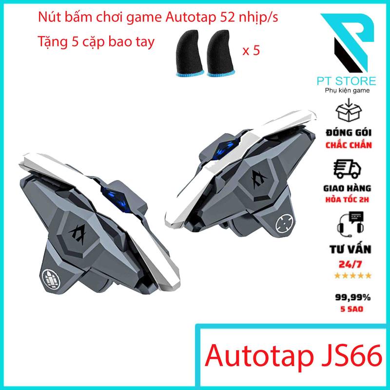 Nút bấm chơi game JS66 Autotap 52 nhịp/s bấm Pubg Mobile Free Fire 4 ngón cực nhạy cực bền và an toàn