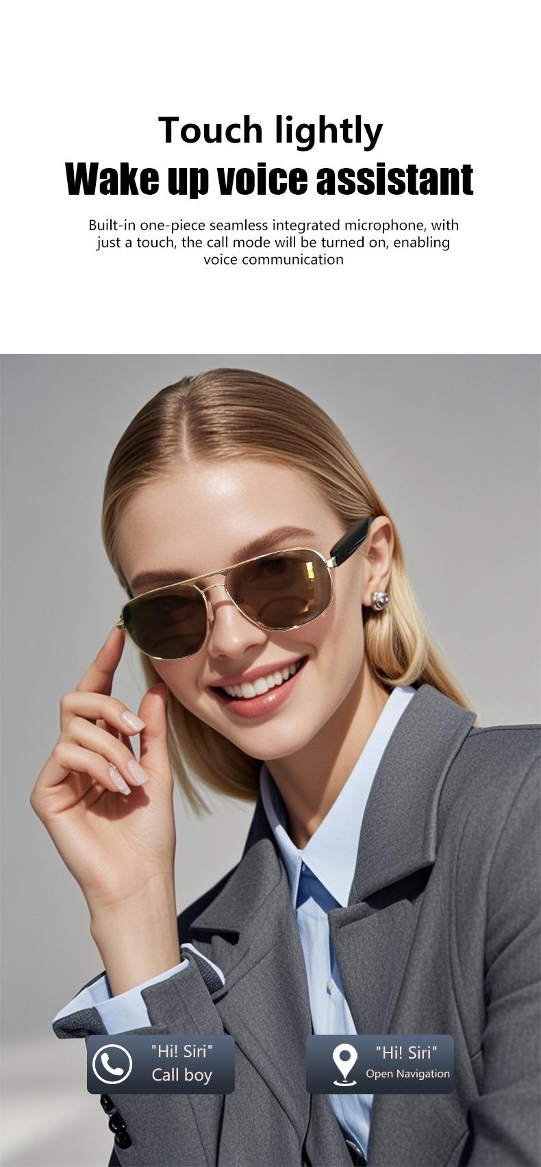 Product Introduction of Original JT-GS02 Intelligent Sunglasses AI Audio Bluetooth Smart Glasses UV400 Polarized Lens Voice Calling Outdoor Eyeglasses 10