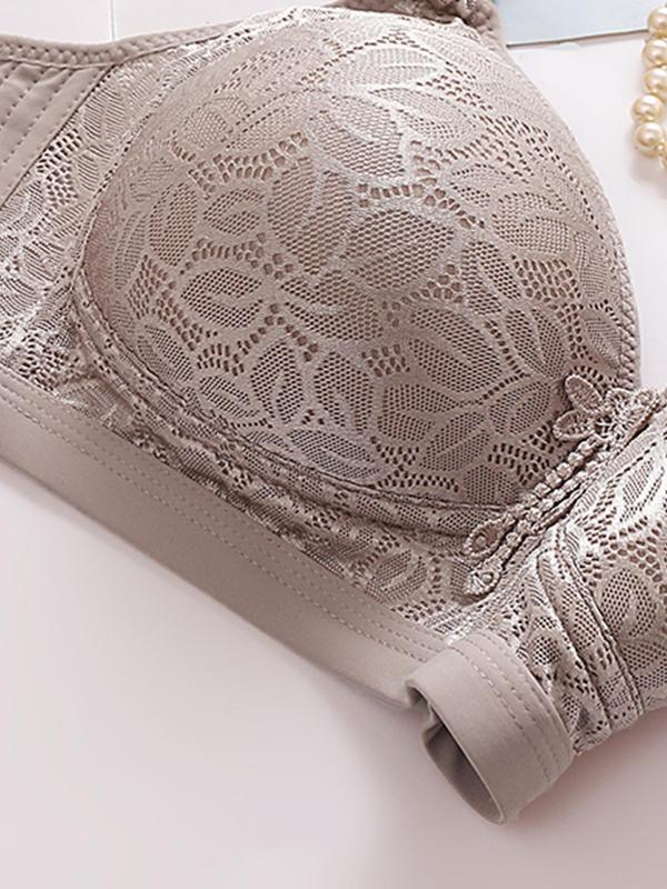 Women's Floral Lace Push Up Bra, Breathable Comfortable Adjustable Strap Bra, Lingerie for All Seasons 2