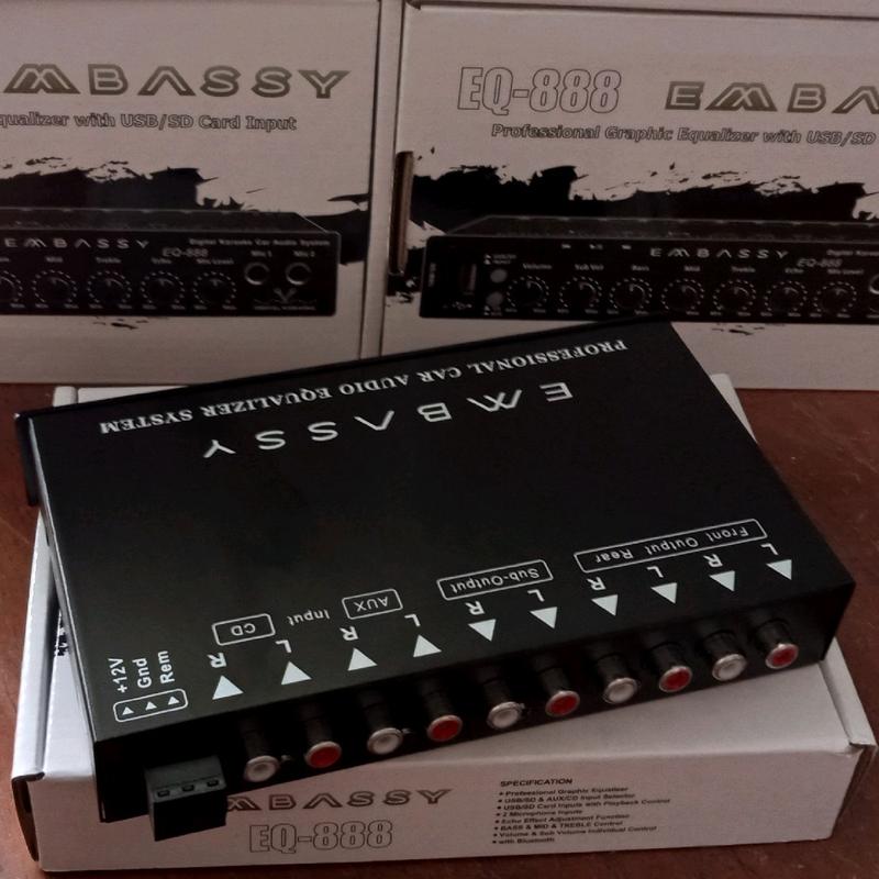 Parametrik EMBASSY EQ-888 USB MMC BLUETOOTH Pre Amp Equalizer EMBASSY 888 with subwoofer 3