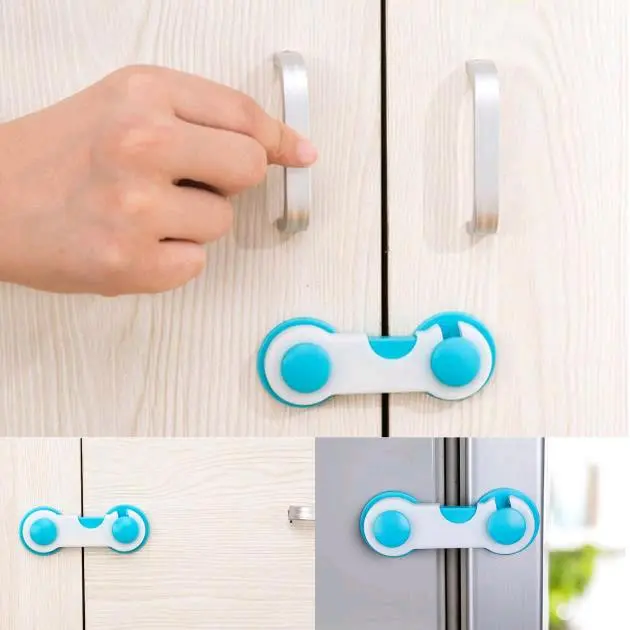 MDA - [DEASHOP] PENGAMAN PELINDUNG PINTU LEMARI LACI KULKAS BAYI - BABY SAFETY LOCK BAND Biru Pink