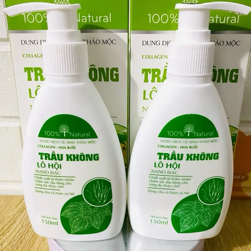 (COMBO 2chai ) Dung Dịch Vệ Sinh Trầu Không lô Hội , nano bạc không chứa cồn, không chứa paraben nữ