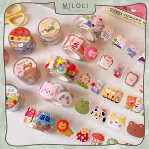 [MILOLI] 1 Rolls STIKER ANIMAL BEAR PUPPY Tape Deco Masking Tape Jurnal DIY Scrapbook Solatip - A0061