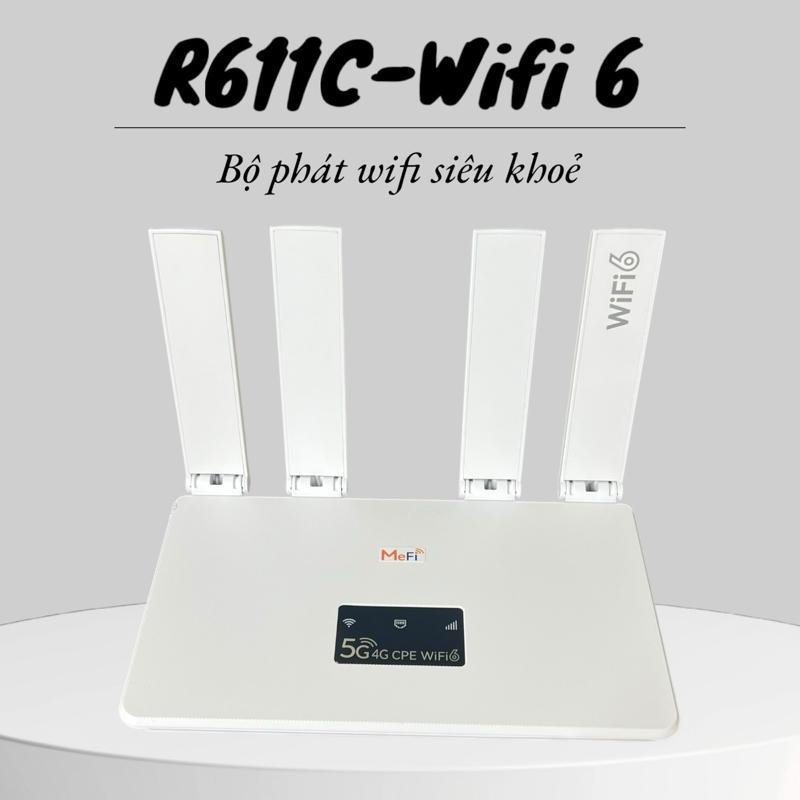  Phát wifi từ sim 4g bộ phát wifi 4G tích hợp wifi 6 R611C dùng tất cả các loại nguồn điện 