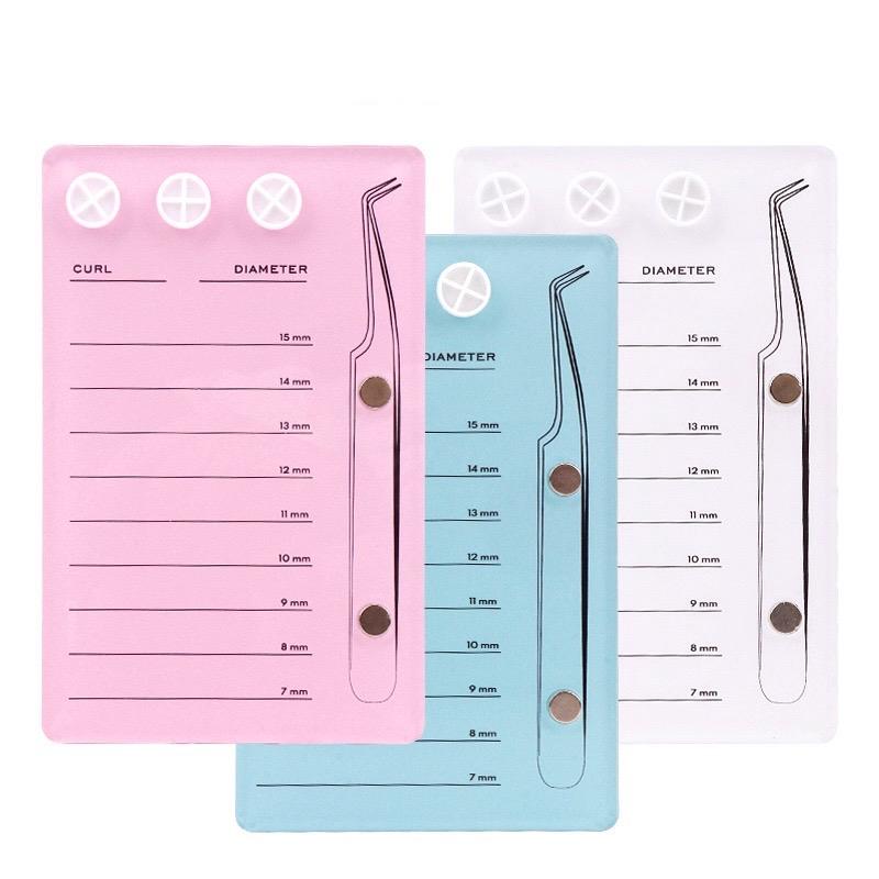 (Mới) Miếng mica dán line mi 3 trong 1 cao cấp, có đánh số kèm ngăn để keo và nhíp nối mi