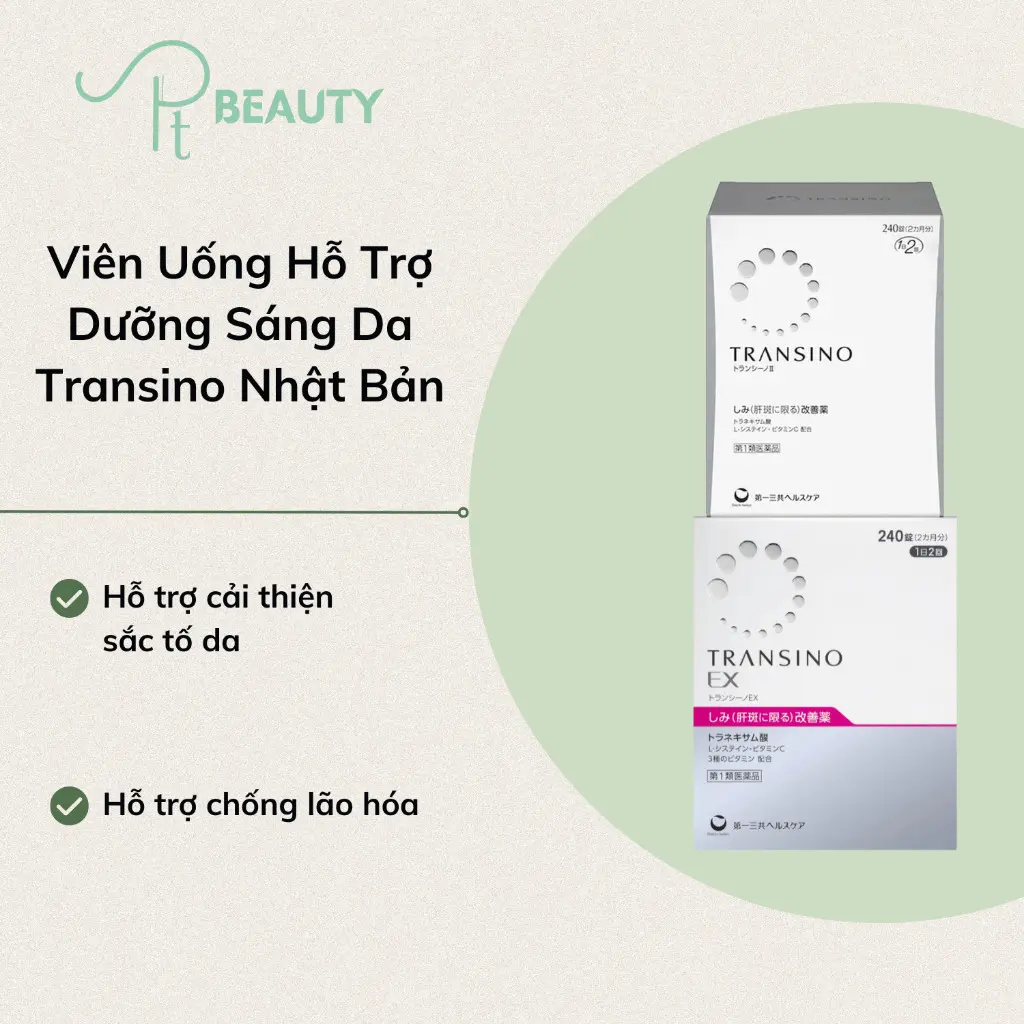 Viên Hỗ Trợ Giảm Thâm Nám Transino Nhật Bản - Hộp Trắng