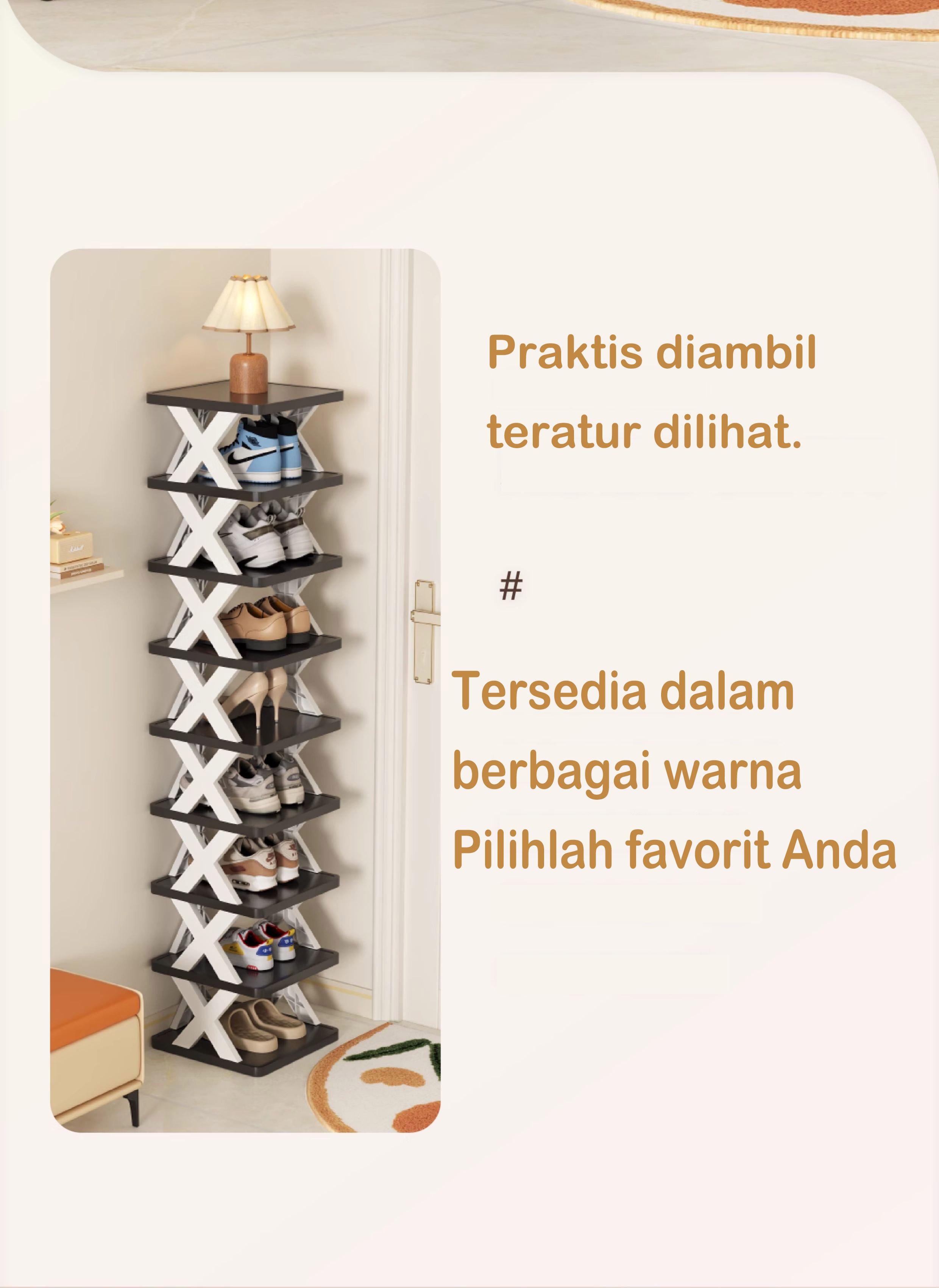LIVO HOME Rak Sepatu X 7/9 Susun Livo Home Viral Zigzag Material Plastik PP Ringan & Kokoh Pilihan 4-9 Tingkat Mudah Dipasang Gratis Ongkir