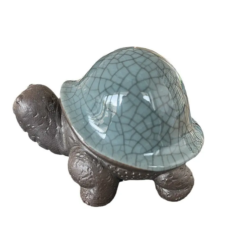 Ge Kiln Ceramics Tea Ornaments Zodiac Decoration Creative Mini Kung Fu Kid Dragon Turtle Xuanwu Gracked Glaze Pattern