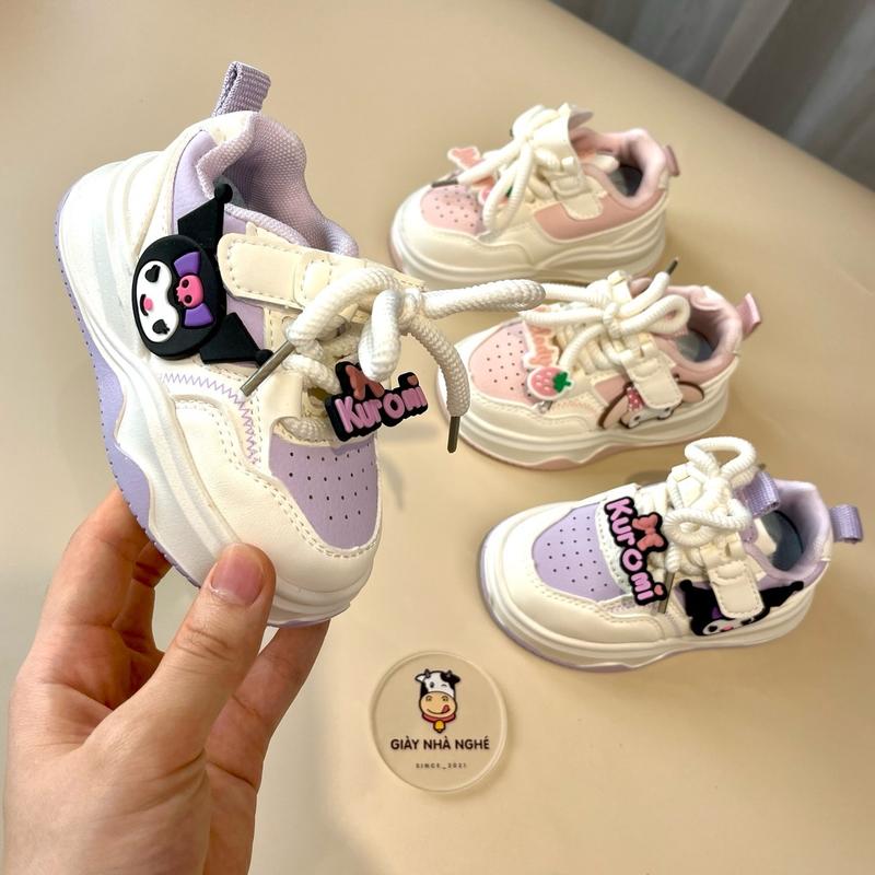 Giày Thể Thao Hoạ Tiết Kuromi Và Thỏ Hồng Dễ Thương Form Chuẩn Ôm Chân Phong Cách Năng Động Cho Bé Gái G54