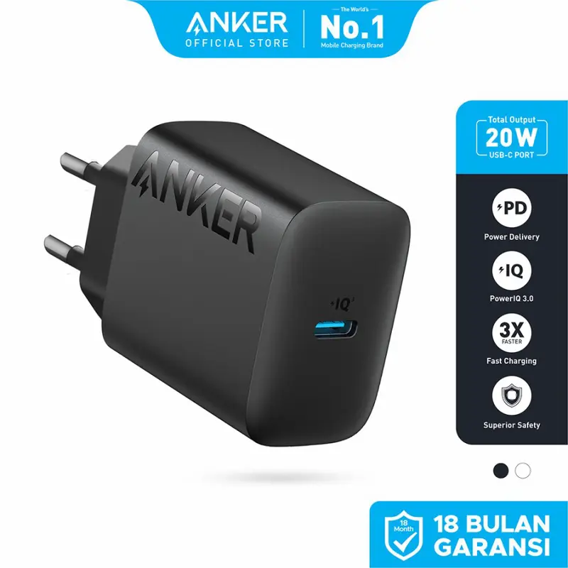Anker Powerport Charger 20W Dual Port USB Type-C - A2347 0