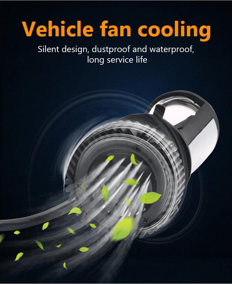 Product Introduction of Y6 Turbo Fan H4 LED Headlights Car H4 Mini Projector Lens 6000K Super Bright 20000LM Hi Lo Beam Bulb LED Lights Car Light Lamp 9