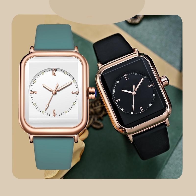 Product Introduction of New Art Luminous Quartz Watch for Women Network Red Wrist Watch  Fashion Silicone Small Square Watch for Women 1