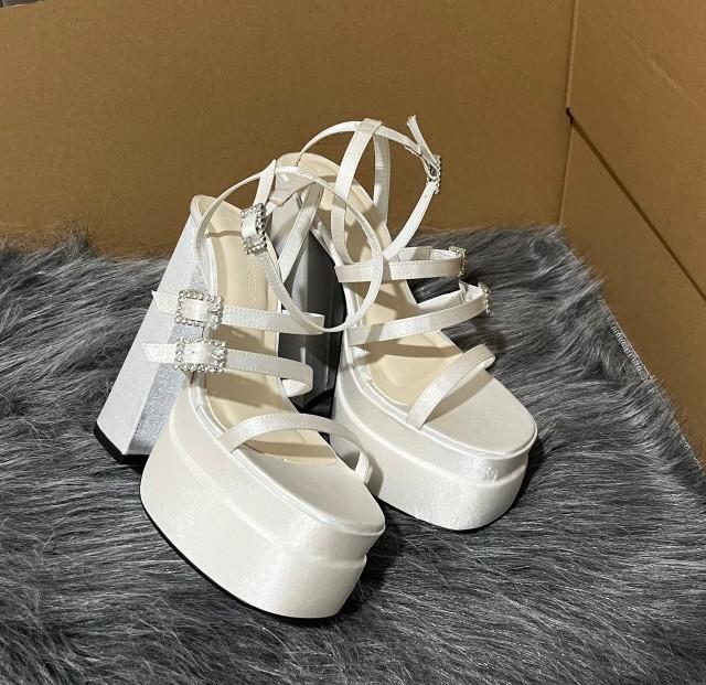 Product Introduction of giày cao gót nữ sandal 15cm chất vải satin bóng mịn êm chân 6