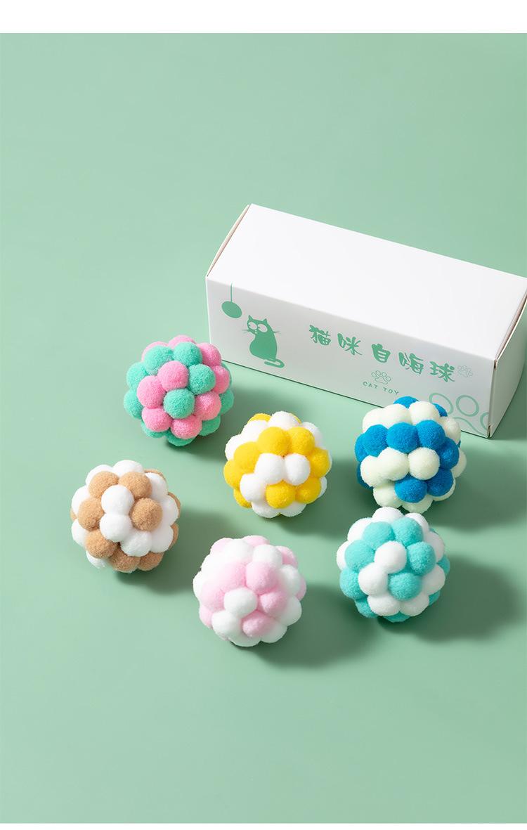 Product Introduction of Cat Toy Ball Teaser Cat Ball Cat Hair Ball Self-Entertainment Silent Ball Plush Ball Pet Toy 14