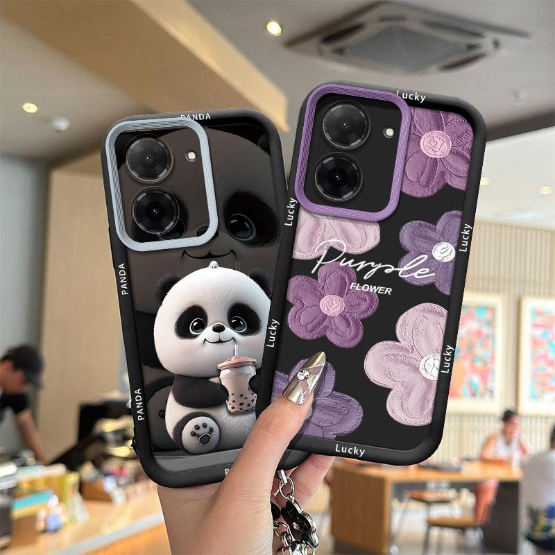 เคสโทรศัพท์, สำหรับ POCO C71, ซิลิโคนนิ่ม, เทรนด์การมองเห็น, เคสป้องกัน, TYHS, สีดำ