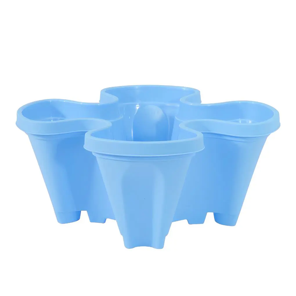 Stacking Planter with Drainage Holes Simple Plastic Planting Pot Multifunctional Four Flower Container for Fruit Growing