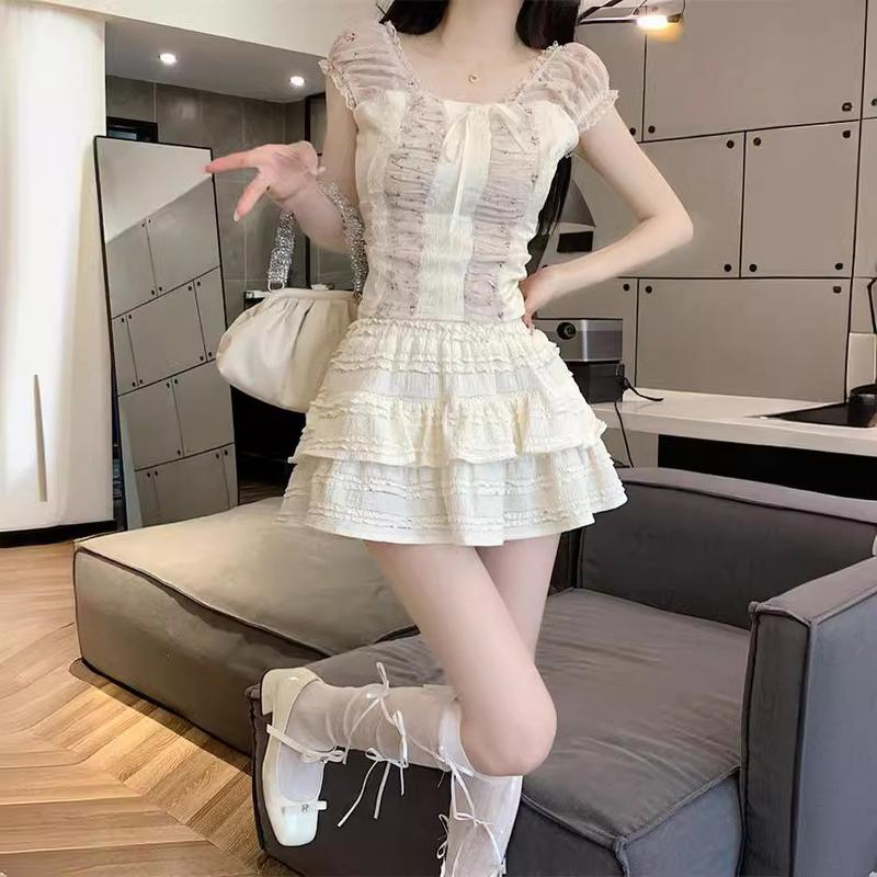 Product Introduction of Korean Ruffled Pleated Skirt Women High Waist A Line Mini Skirtrou】 4