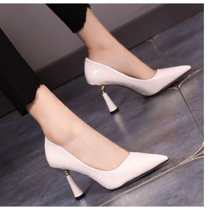 Product Introduction of Giày Cao Gót Mũi Nhọn Cho Nữ, Giày Gót Tròn Nhỏ, Màu Đỏ Rượu Vang, Chunky, Phong Cách Hàn Quốc Mới, Mùa Hè 29