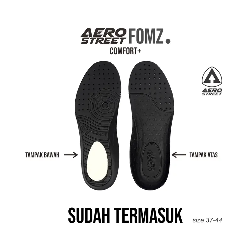Aerostreet 37-44 Brooklyn Hitam Hitam Hitam - Sepatu Sneakers Casual Sport 1