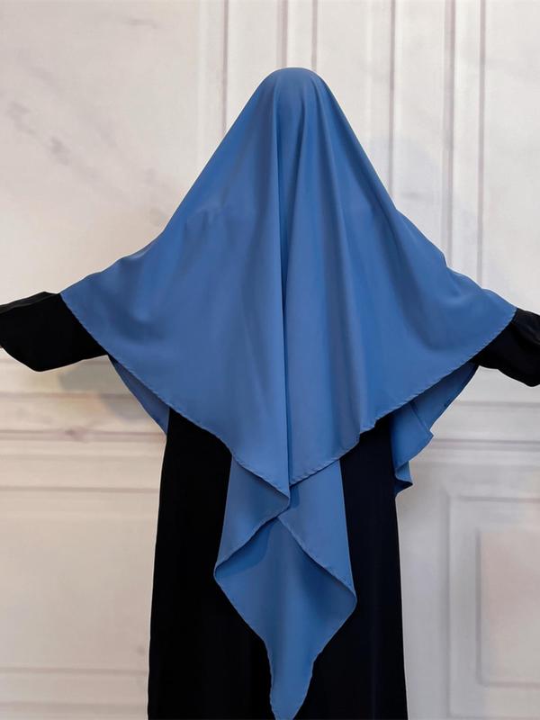 Arabic Clothing-satin Solid Instant Hijab without Dress, Trendy Minimalist Plain Color Khimar, Stylish Soft Comfort Bounce Muslim Hijab Women Accessories for Daily Use 1