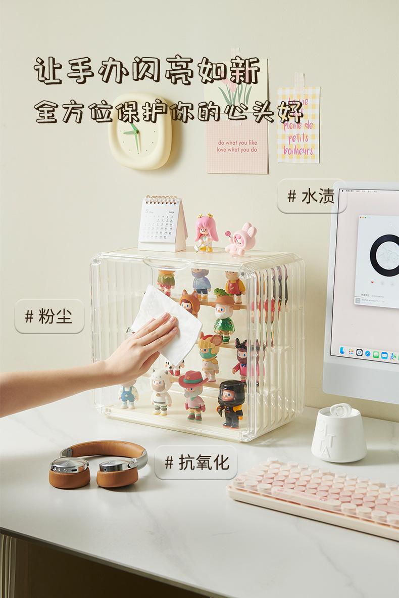 Product Introduction of Luxury Bag Storage Box Acrylic Hand-Made Display Stand Magnetic Transparent Doll Dustproof Display Box Organiser 21