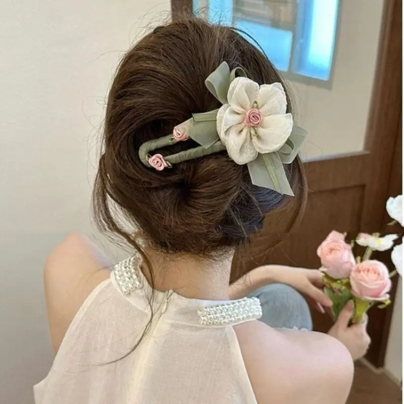 Lưới, Thiết Kế Siêu Thanh Lịch, Dành Cho Nữ,  Đuôi Vịt Miêu Tai Mèo Phong Cách Mori Ngọt Ngào  Cá Mập,  Chữ keptoc  longvu kept oct ieu thu kep  maidinhda  combo  vô  tri  lông   flat  hair  nhún  clip     siêu  khổng  lồ   hoa   bự kẹp  tóc kep  toc 1