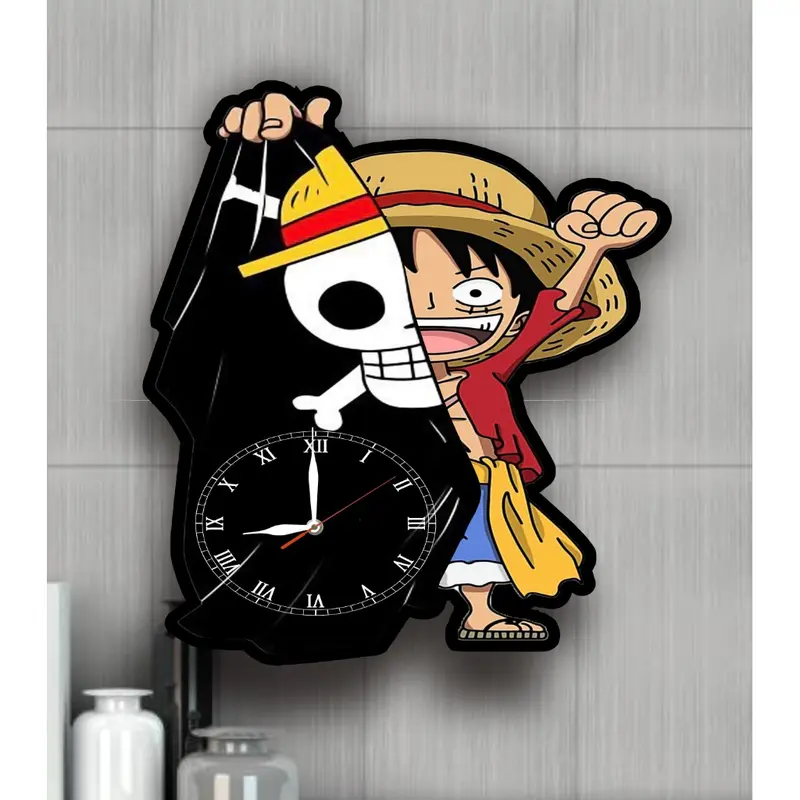 Jam Dinding One Piece All Crew Mugiwara/ Hiasan Kamar Tidur/ Hiasan Ruang Tamu/ Hiasan Ruang Kerja/DLL 0