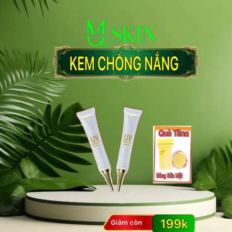 COMBO 2 TIẾP KEM CHỐNG NẮNG SÂM VÀNG MQ SKIN UV PROTECTION SUNBLOCK SPF50+ PA++|+ dang Sệt 20ml Tất cả các loại da Hô Trợ sáng mịn mướt da hạn chế ánh Skincare sáng tiếp xúc lên nền da