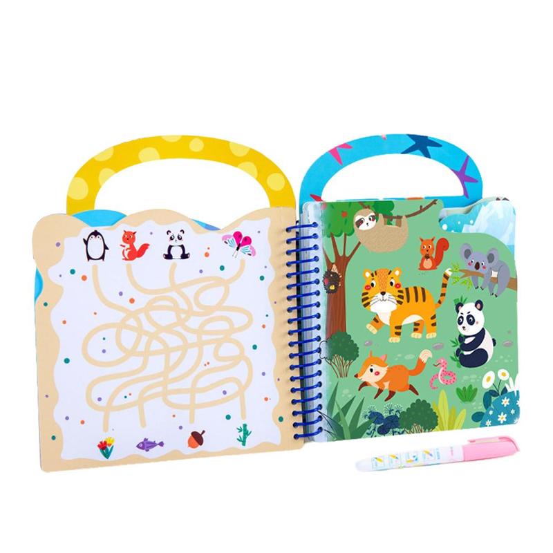 Product Introduction of Magic Travel Water Painting With Activities Stickers Student Puzzle Toy Watercolor Books Kids Christmas Gift 29