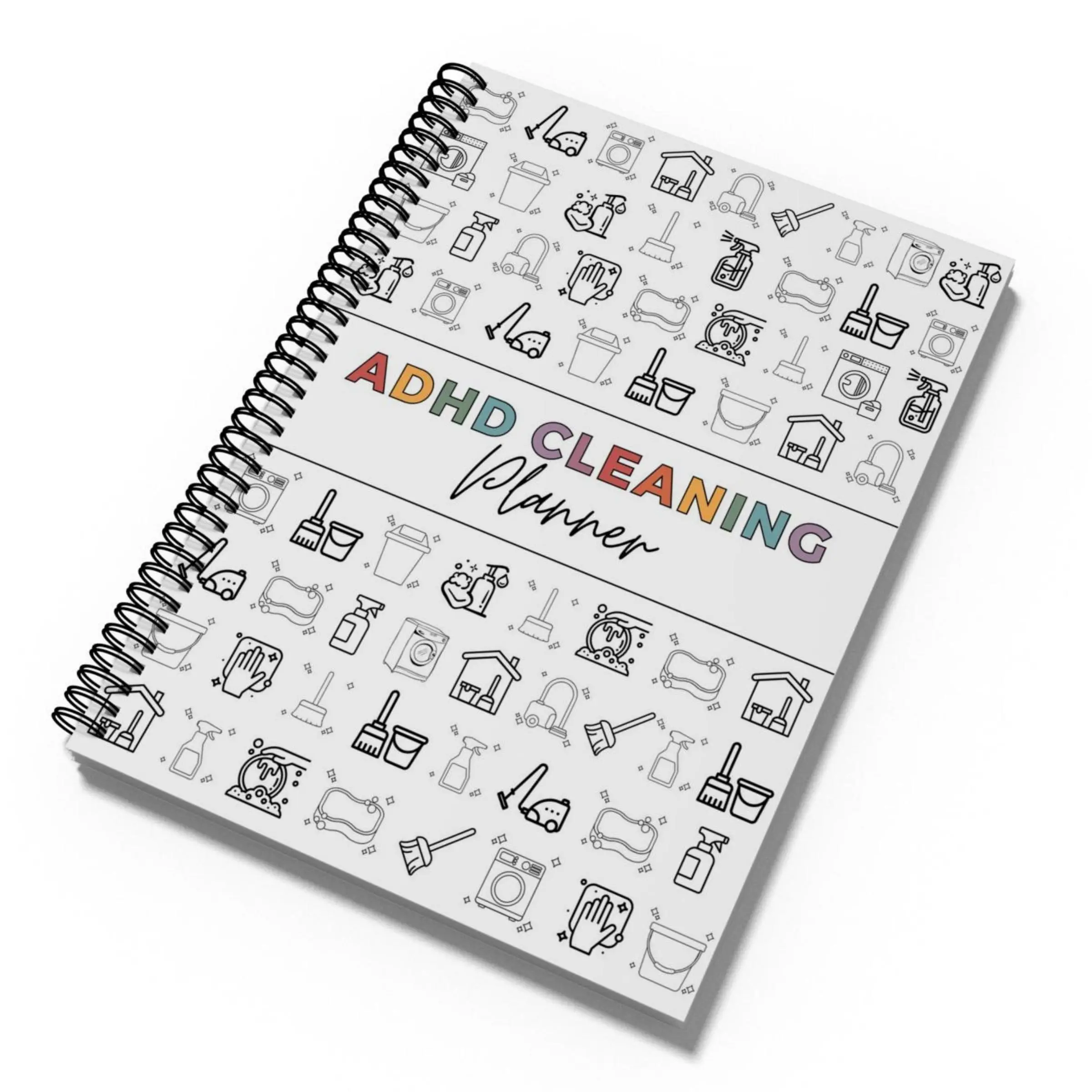 ADHD Cleaning and Organizing Toolkit, Weekly & Monthly & Annual Cleaning Checklist Notebook, Household Cleaning Schedule, Organizing Tips and Chore Planner