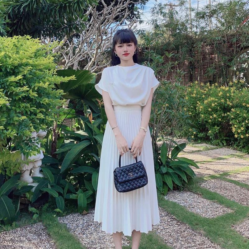 Áo lụa xếp vai 3