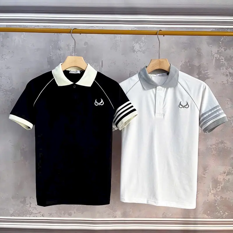 Áo thun nam cổ trụ phối màu, vải cotton thoáng mát - Menswear aothun basic