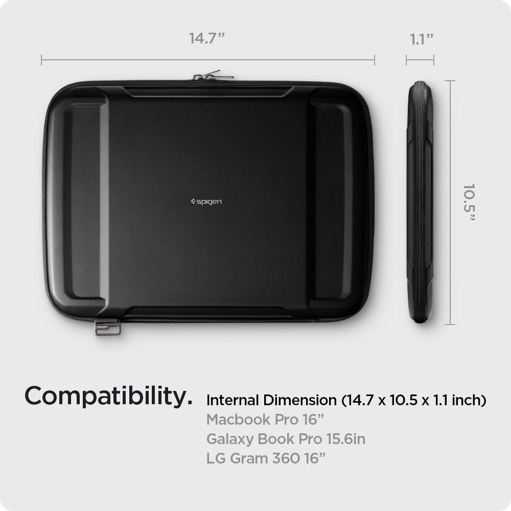 Spigen Macbook Pro 14" (2021) Pouch Rugged Armor Pro - Black AFA04270-1