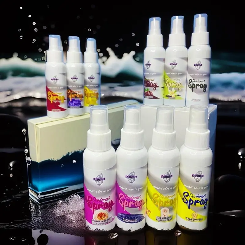 Deodorant Spray RAUNA, Mencerahkan Ketiak, Tahan Lebih dari 24 Jam, 100ML - Kering, Hitam butuh 1