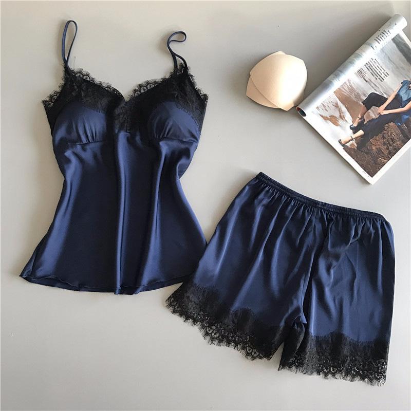 Product Introduction of Women's Underwear Women's Camisole Dress Set Ice Silk Lightweight Nightdress Home Nightdress Soft and Comfortable sexy pajamas 13