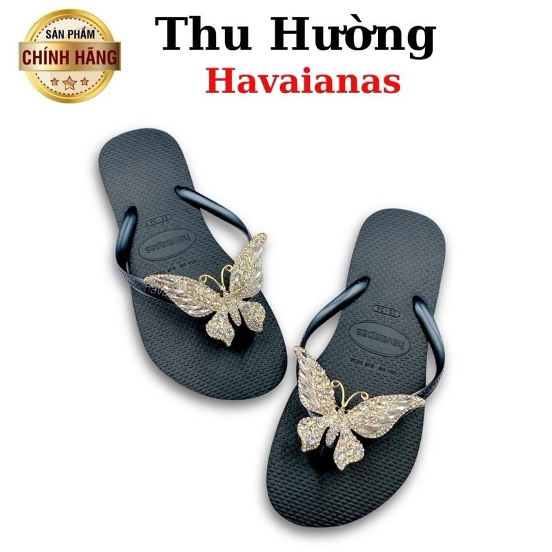 Tổng Hợp Dép Havaianas Nữ Slim Đen Gắn Kèm Charm Từ Brazil - Cao su non tự nhiên, chống trơn trượt - Thu Hường Havai