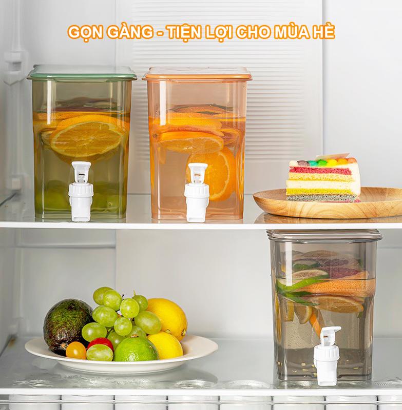 Bình Đựng Nước Để Tủ Lạnh Hè 2023 Dung Tích 3.6L, Chất Liệu Nhựa PP An Toàn Bền Đẹp - VS428 2