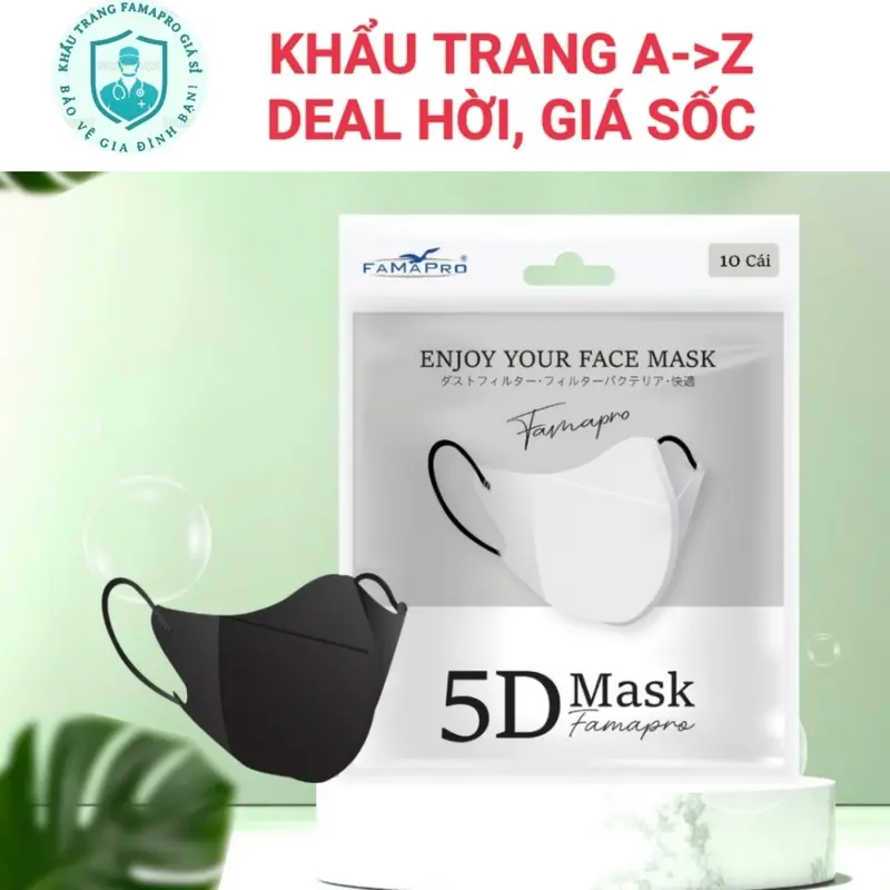 Thùng 100 cái khẩu trang 5D Famapro chính hãng dạng túi zip Nam Phụ Kiện 0