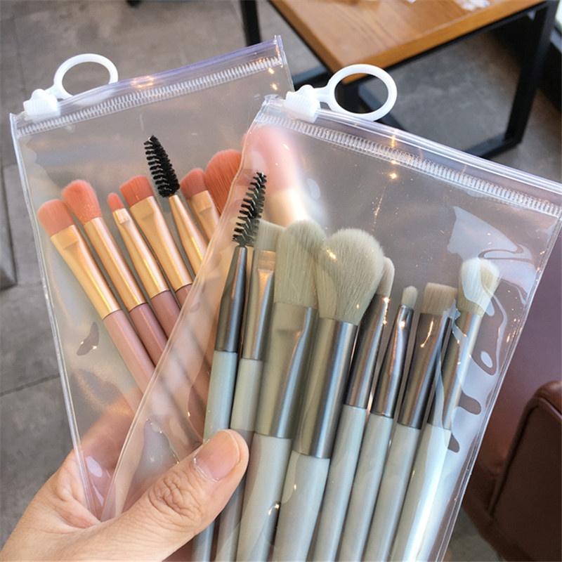 Bộ Cọ Trang Điểm Mini, 8 Cái / Túi, Kèm Túi Đựng, Bộ Cọ Trang Điểm 8 Món, Cọ Phấn Mắt / Dụng Cụ Làm Đẹp Cọ Lông Mày Cọ Mềm Cọ Môi Cọ Phấn Mắt Dụng Cụ Tạo Kiểu Làm Đẹp