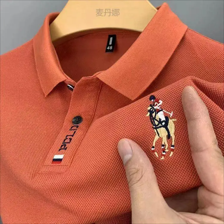 Áo Thun Nam Ngắn Tay, Paul, Hàng Mới Về Mùa Hè, Phong Cách Doanh Nhân Cao Cấp, Áo Polo Có Ve Áo Thêu, Màu Trơn Dáng Rộng Vừa Vặn, Thời Trang