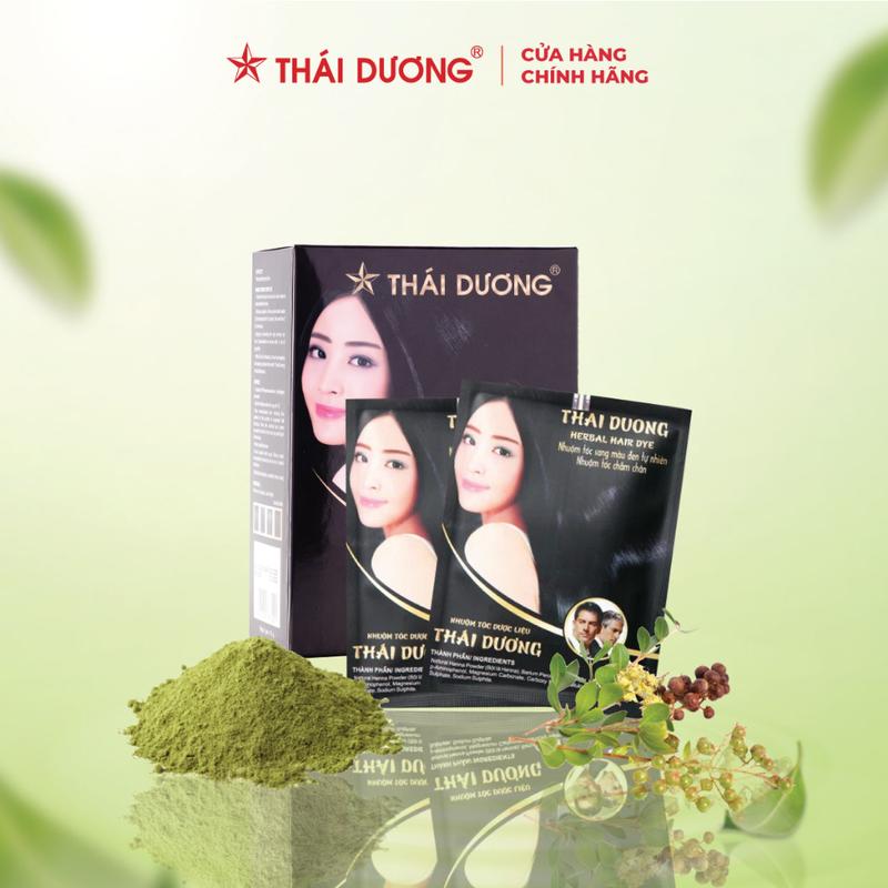 [Live - Mua 2 tặng 1] 02 Nhuộm tóc Dược liệu Thái Dương (Hộp 5 gói x 10g) tặng 01 sữa tắm 7 Plus Gold 50gr - Sao Thái Dương 3