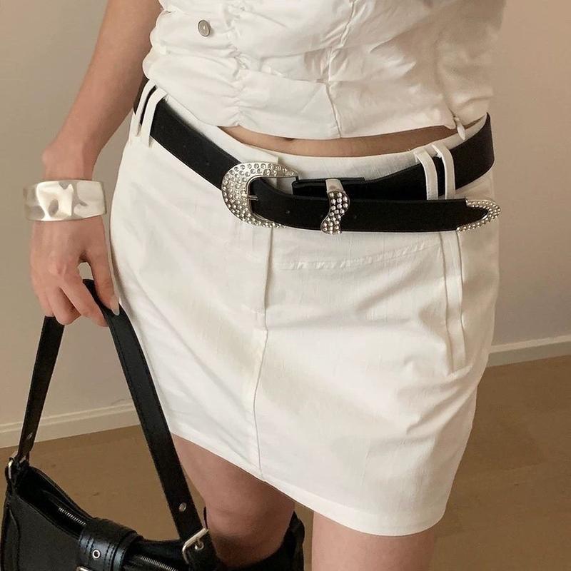 Ins Niche Rhinestone Belt Millennium Hot Girl Trendy Decoration Accessories Personality American Dark Style Belt for Women Shorts Y2K shapewear  corset 3
