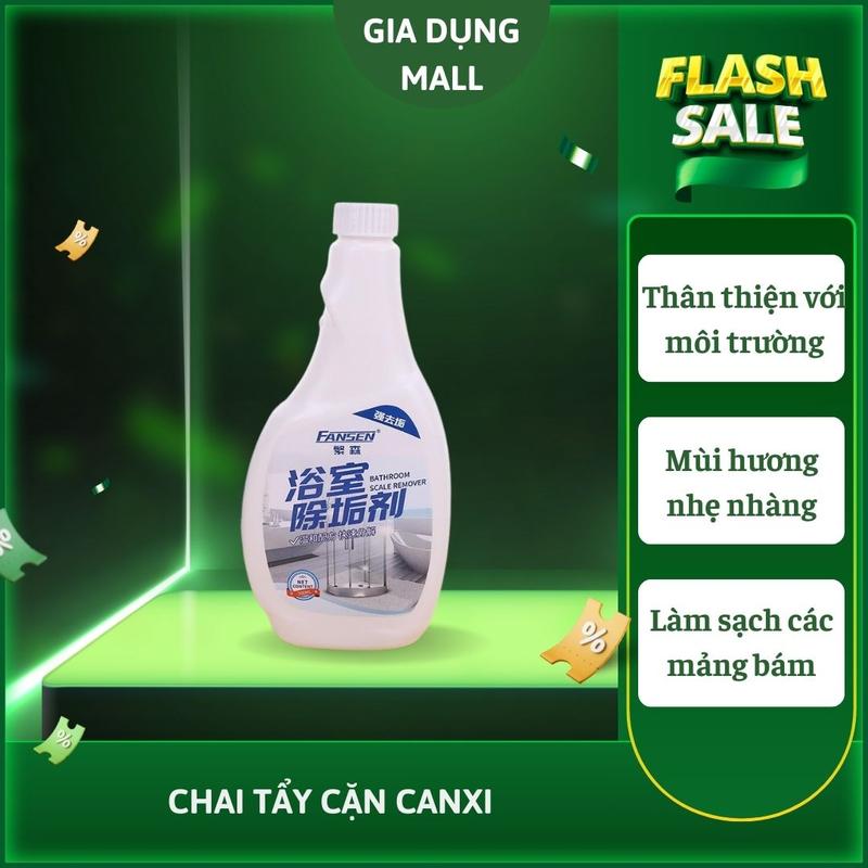 Chai tẩy cặn canxi cao cấp làm sạch vòi rửa, vách kính, mặt bếp, gạch men dung tích 500ml tiện dụng
