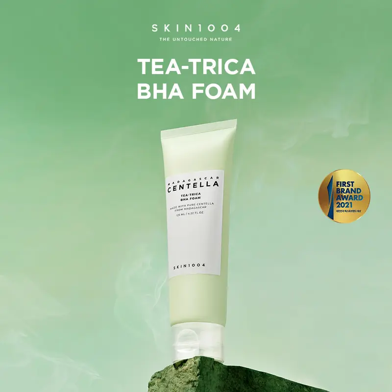 SKIN1004 Madagascar Centella  Tea-Trica BHA Foam 125ml Perawatan Wajah Berjerawat Berminyak Membersihkan Kotoran Bruntusan 1