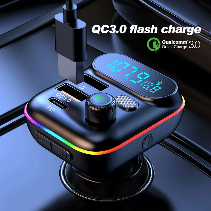 NETPAC Car Bluetooth MP3 Fast Charging Wireless Audio Receiver Car Charger LED FM&Calling Transmitter 6