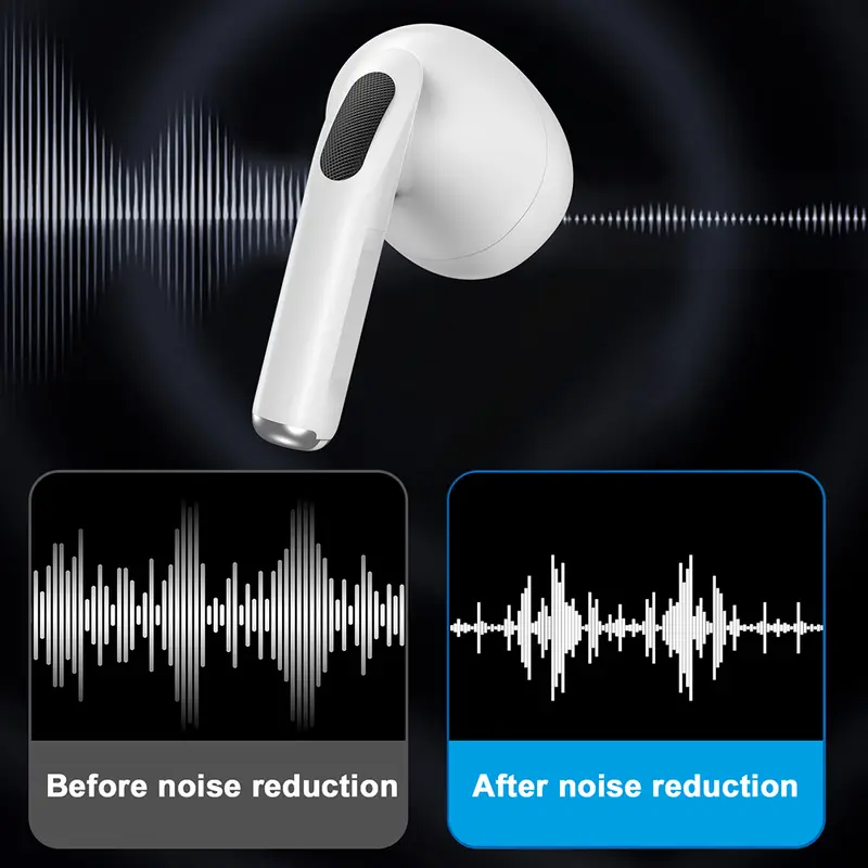 【COD/GOOJODOQ】TWS 2024 White Bluetooth 5.0 Wireless Earphone Touch Control With Mic Bass Headphone Headset Ponsel Earbud 4