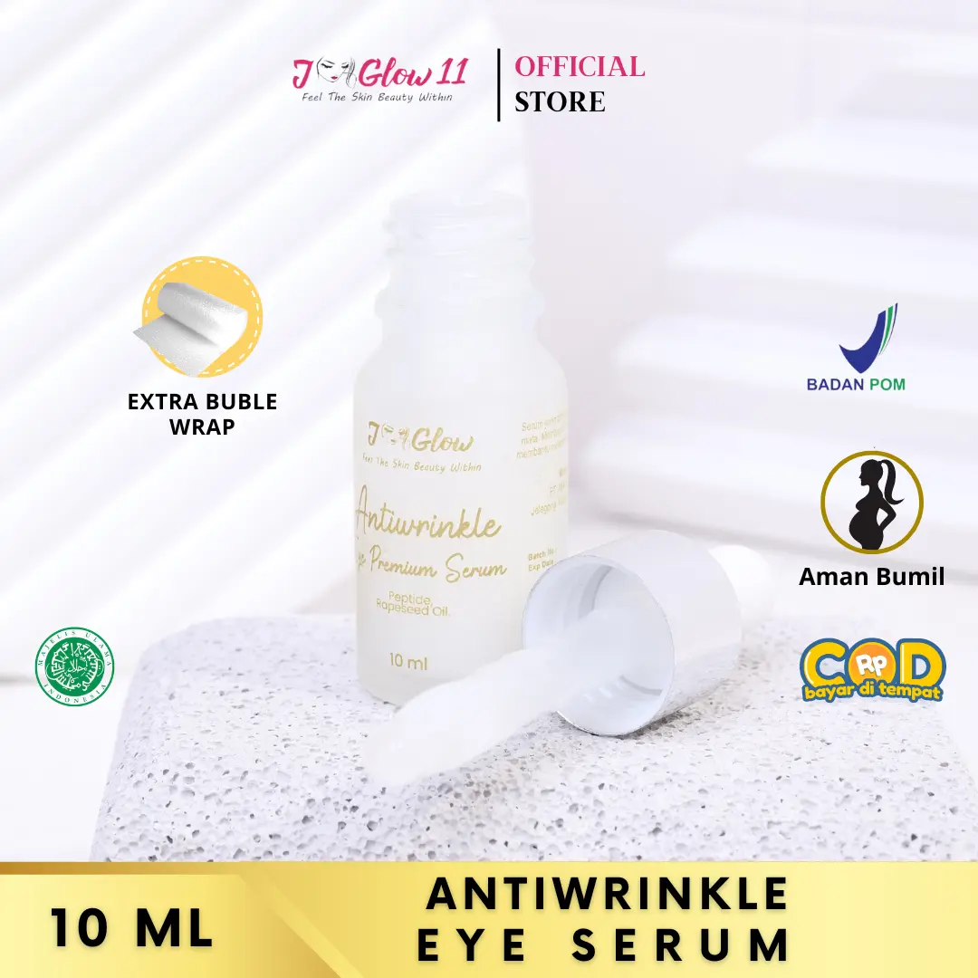 Jglow Skincare Antiwrinkle Premium Eye Serum Jglow Eye Serum Menghilangkan Mata Panda dan Kantung Mata Serum Mata Jglow
